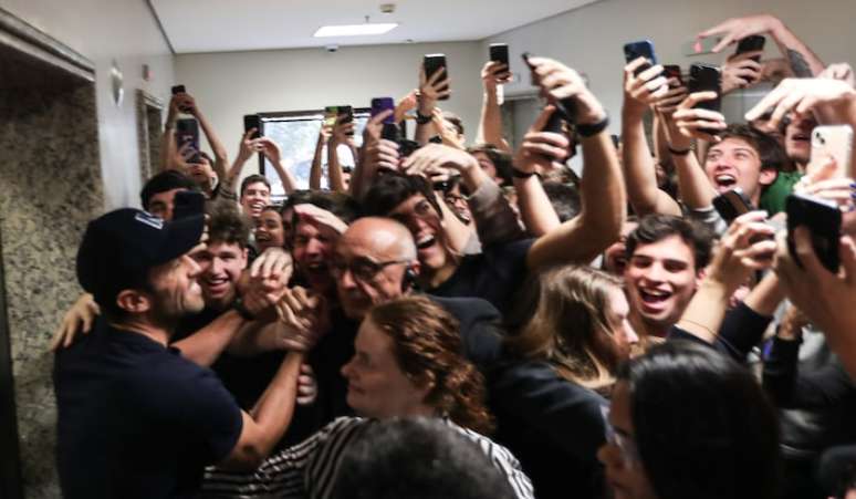 Empresário Pablo Marçal (PRTB) chegando ao debate organizado pela Veja