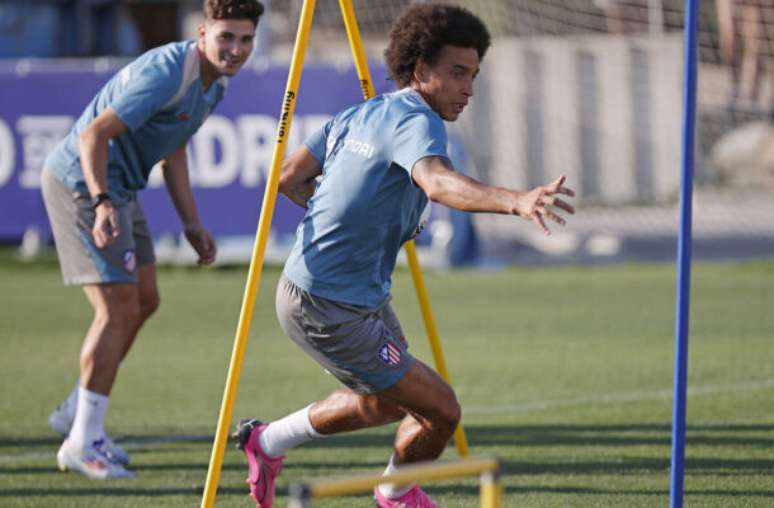 Jogadores do Atlético de Madrid durante treinamento da equipe –