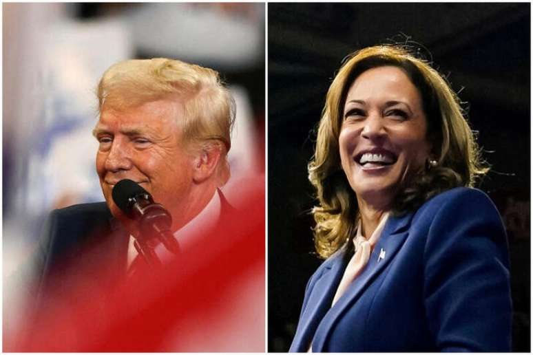 Imagem combinada de Trump e Kamala
08/2024
REUTERS/Umit Bektas/Elizabeth Frantz