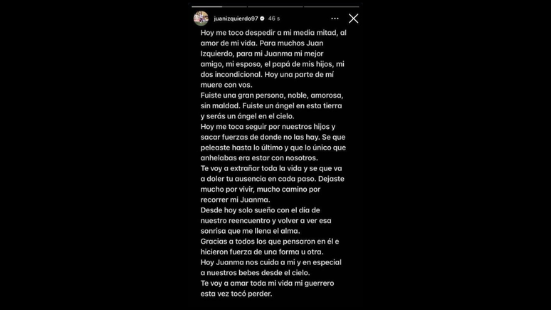 Reprodu&ccedil;&atilde;o / Instagram @juanizquierdo97