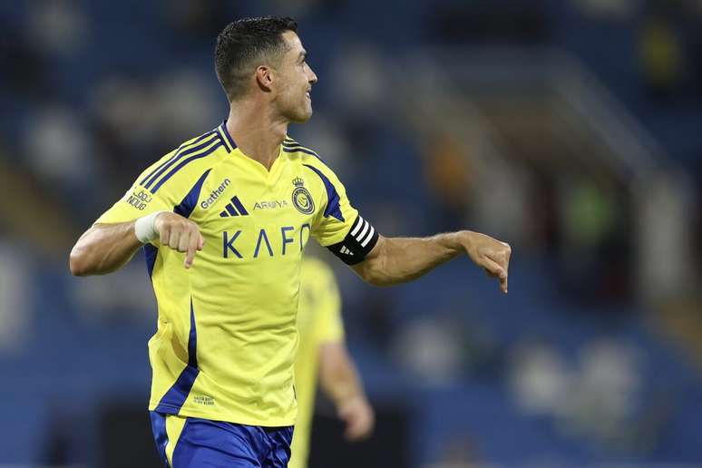 Cristiano Ronaldo comemora o gol de n&uacute;mero 899 na carreira &ndash;