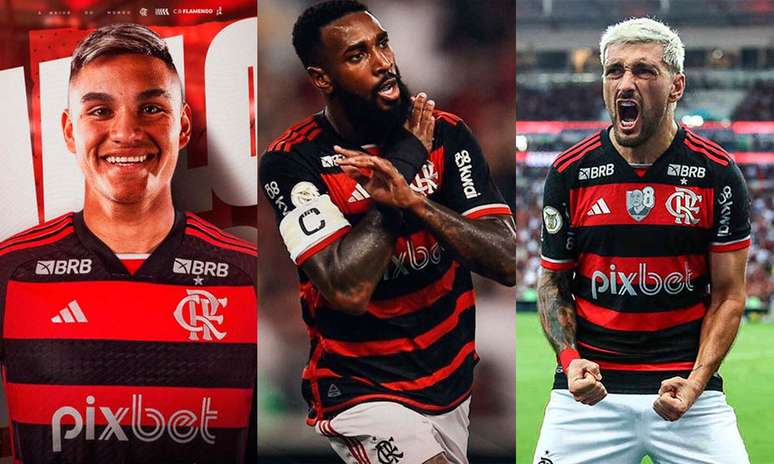 Três maiores contratações do Flamengo – Fotos: Divulgação / Flamengo e Gilvan de Souza / Flamengo