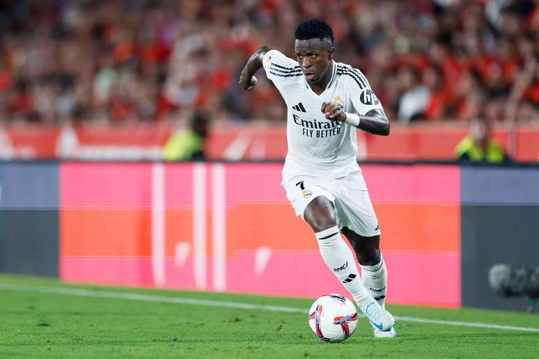  Vinicius Júnior (Real Madrid) durante jogo contra o Mallorca, no dia 18.08.2024 