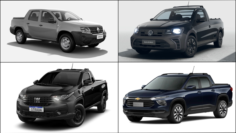 Renault Oroch Pro, Volkswagen Saveiro Robust, Fiat Strada Endurance e Chevrolet Montana LT