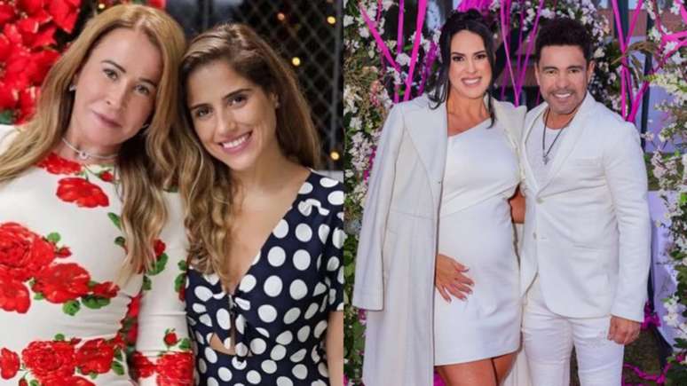 Zilu Godoi com a filha Camilla Camargo e Zezé di Camargo com Graciele Lacerda