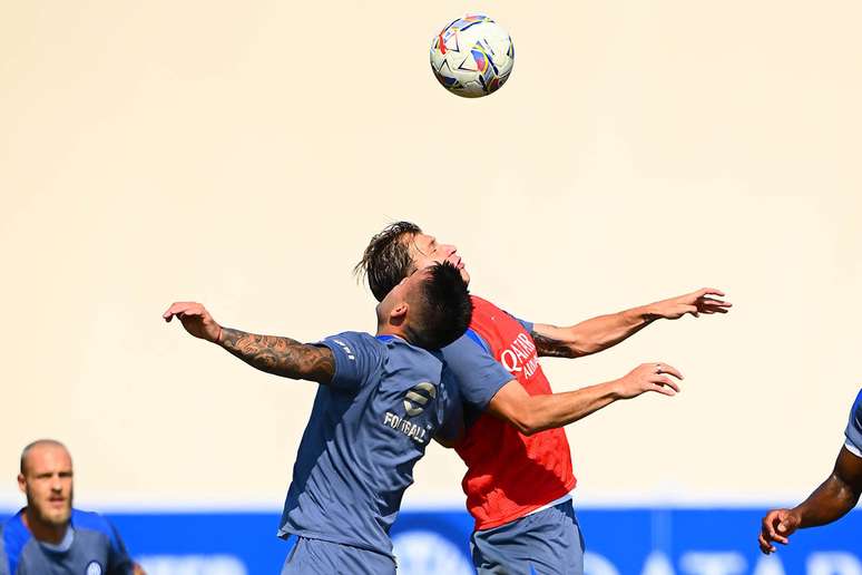 Jogadores da Inter de Milão durante treinamento da equipe –