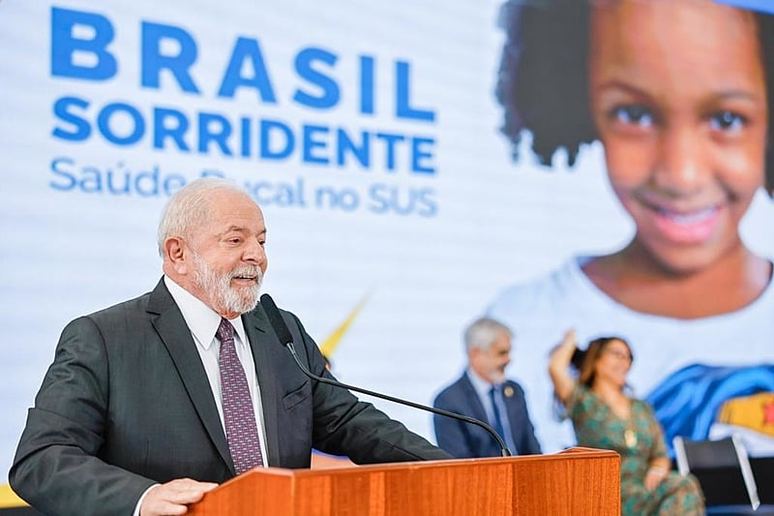 Presidente Lula no lançamento do programa Brasil Sorridente, em 2023 