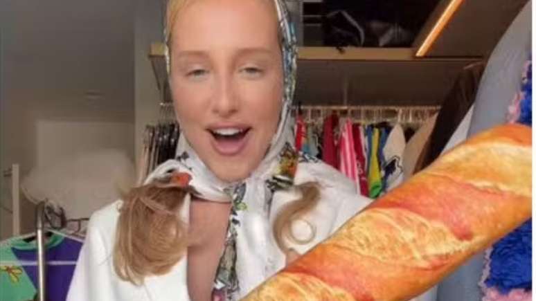 The famous influencer shocks fans by buying a baguette-shaped bag
