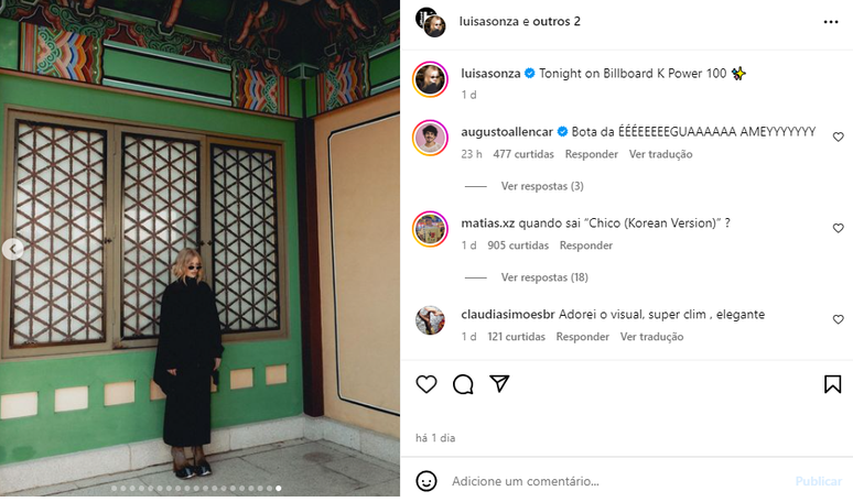 Luísa Sonza exibiu seu look no Instagram 