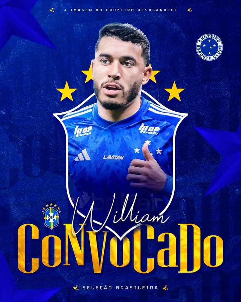 William, do Cruzeiro, convocado para os jogos da Seleção nas Eliminatórias  –