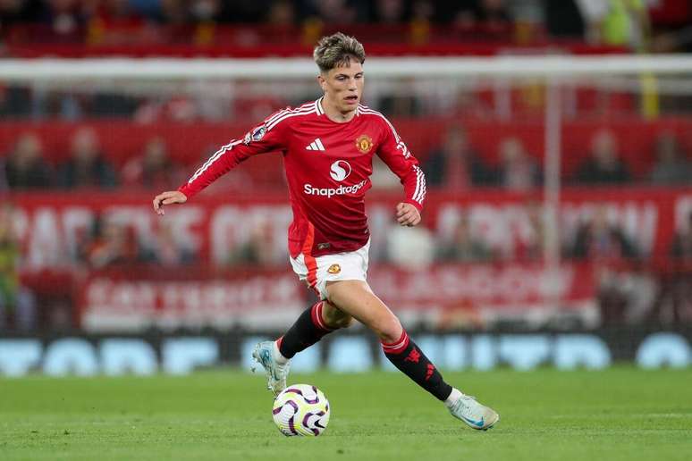 Alejandro Garnacho (Manchester United) durante jogo contra o Fulham, no dia 16.08.2024 