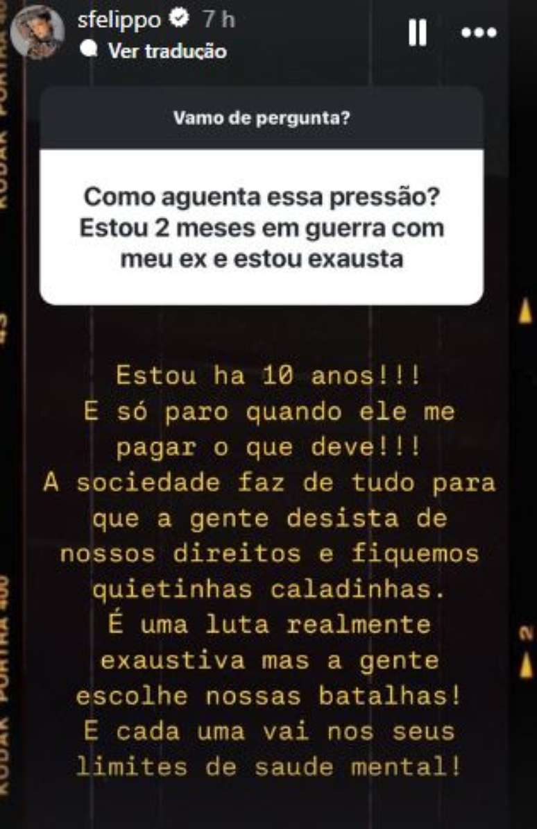 'Só paro quando ele me pagar', diz Samara Felippo sobre briga com Leandrinho