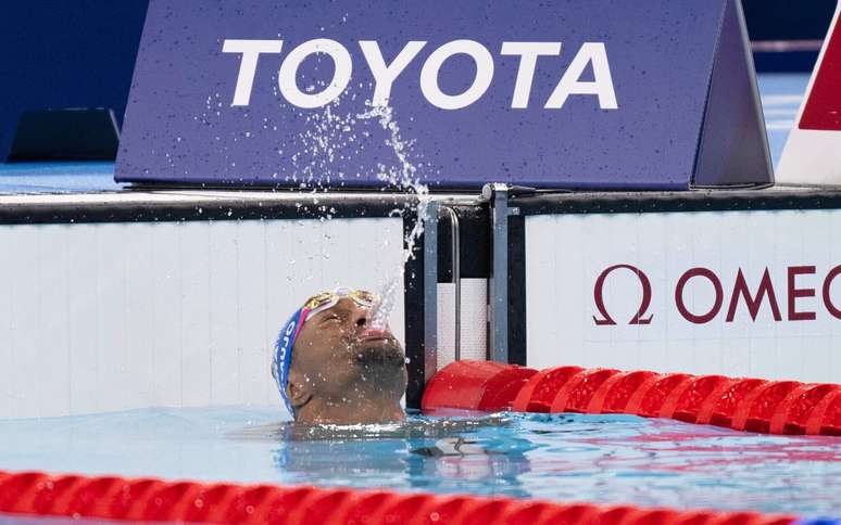 Gabriel Araújo na semifinal dos 150m medley