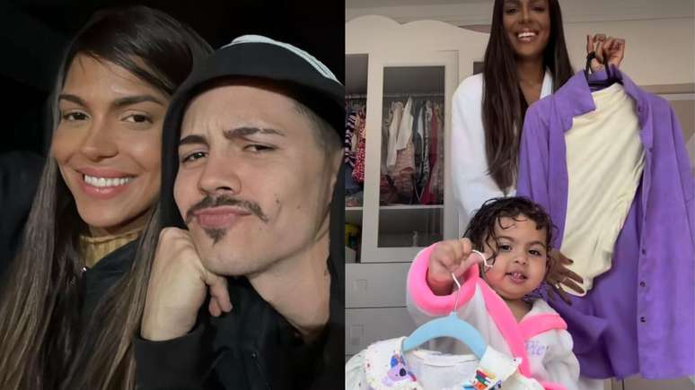 Tays Reis e Biel com a filha, Pietra