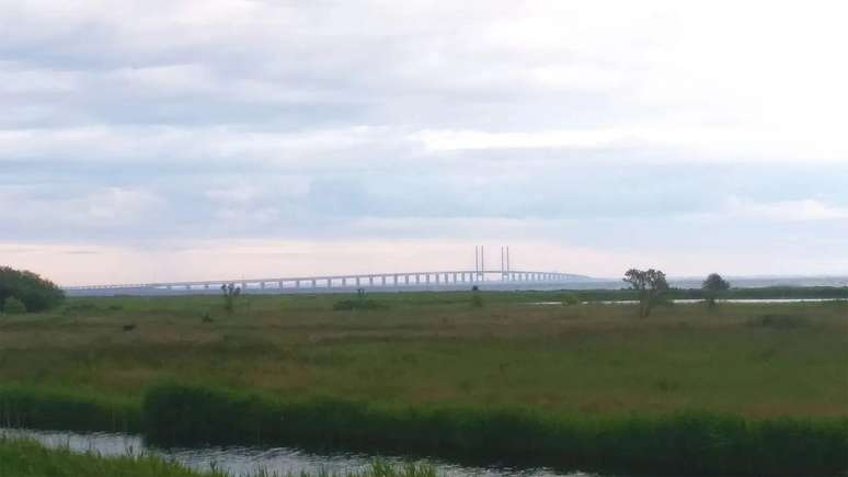 Matilda passou pela Ponte de Oresund, na Dinamarca, durante o trajeto. 'Quando eu estava pedalando, o mundo voltou a ser grande novamente'