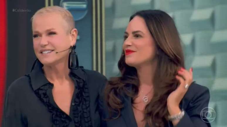 Xuxa Meneghel e Luiza Brunet no palco do Caldeirão com Mion