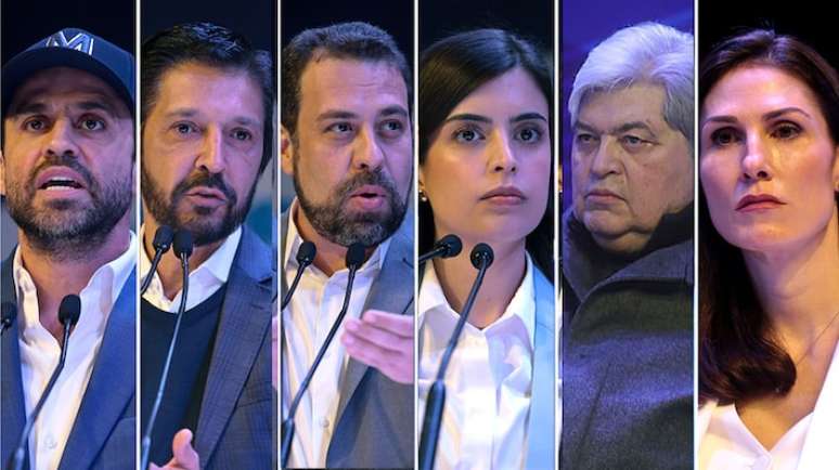 Marçal, Nunes, Boulos, Tabata, Datena e Marina Helena.