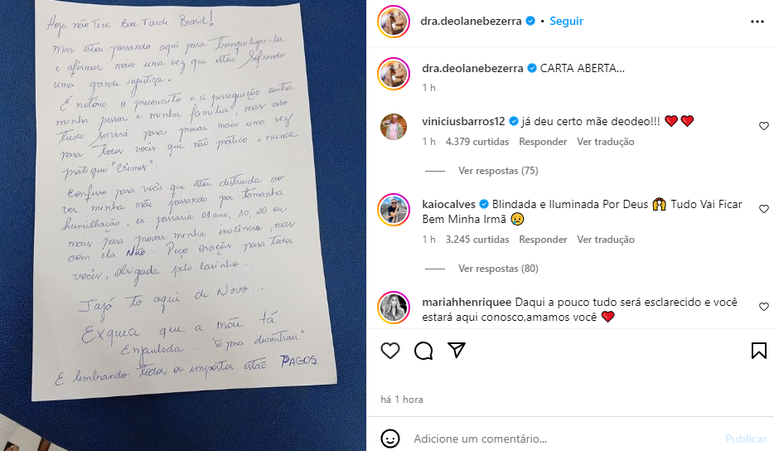 Deolane Bezerra deixou recado para os seguidores 