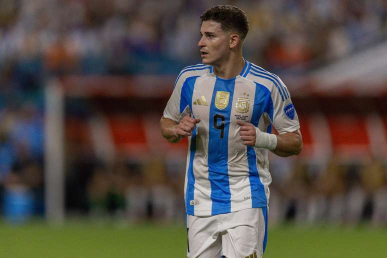 Julián Álvarez (Argentina) durante jogo contra o Chile, no dia 14.07.2024