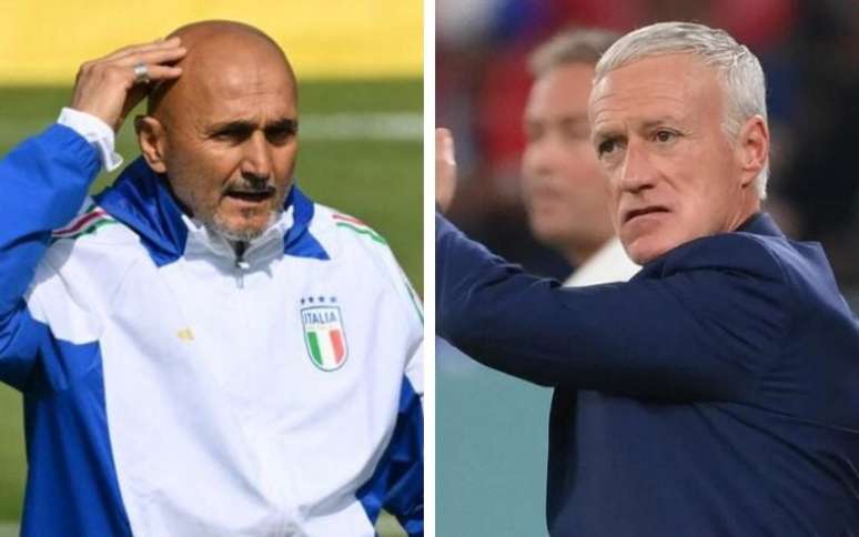 Luciano Spalletti e Didier Deschamps comandam as seleções de Itália e França, respectivamente