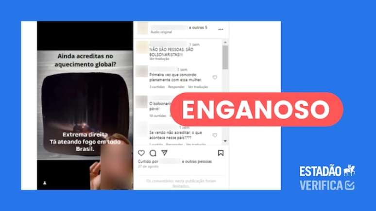 Postagem tira de contexto vídeo de queima controlada nos EUA para associar a incêndios no Brasil