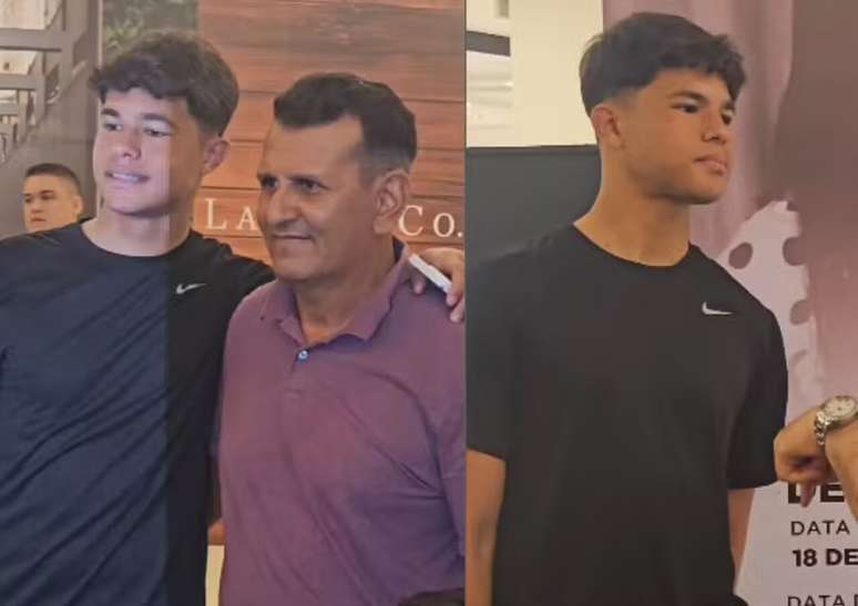 Goleiro Bruninho Samudio atende fãs em shopping —