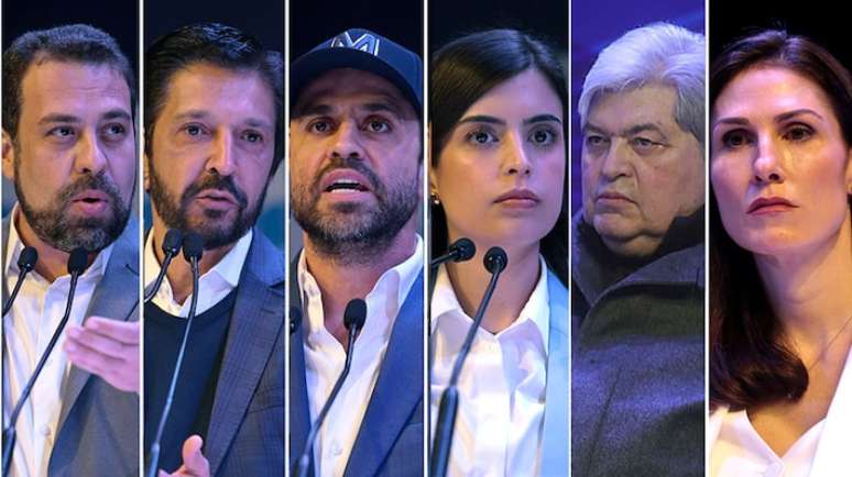 Boulos, Nunes, Marçal, Tabata, Datena e Marina Helena.