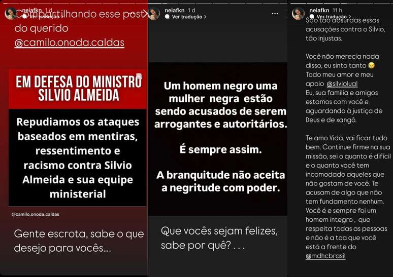 Ednéia Carvalho manifestou-se nas redes sociais na noite desta quinta-feira, 5