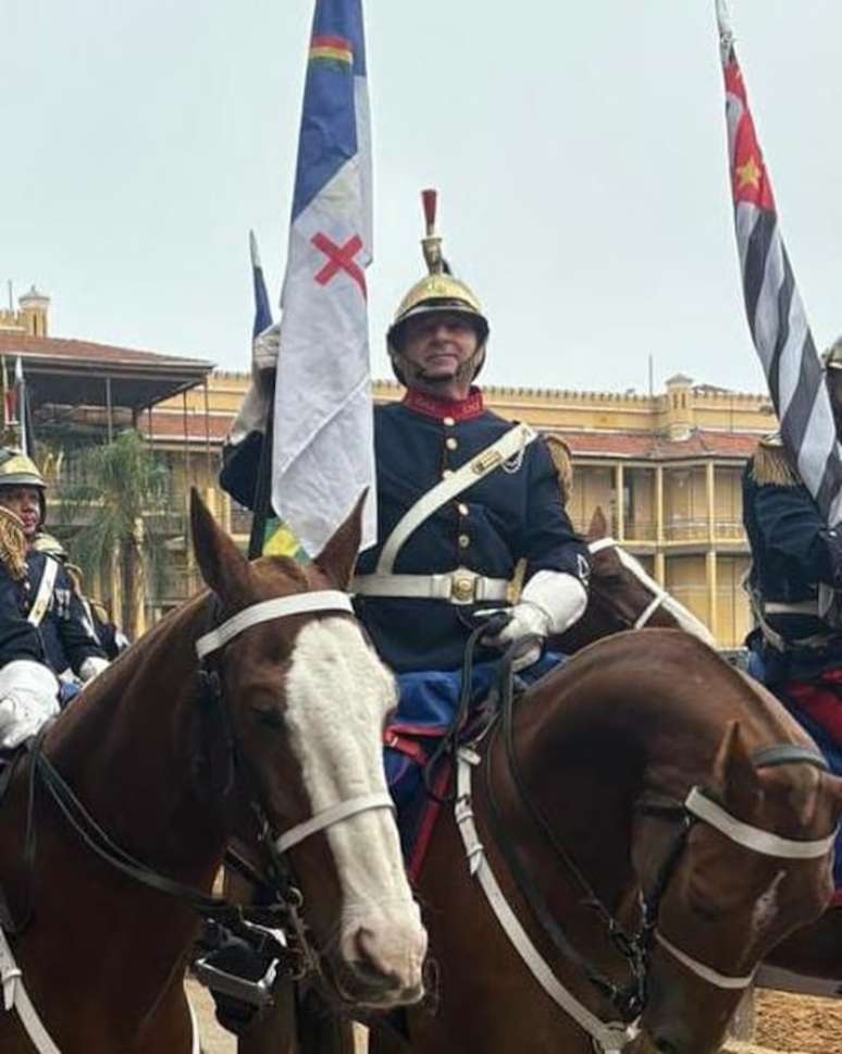 O subtenente Paulino Cristovam da Silva em evento anterior com a participação da cavalaria