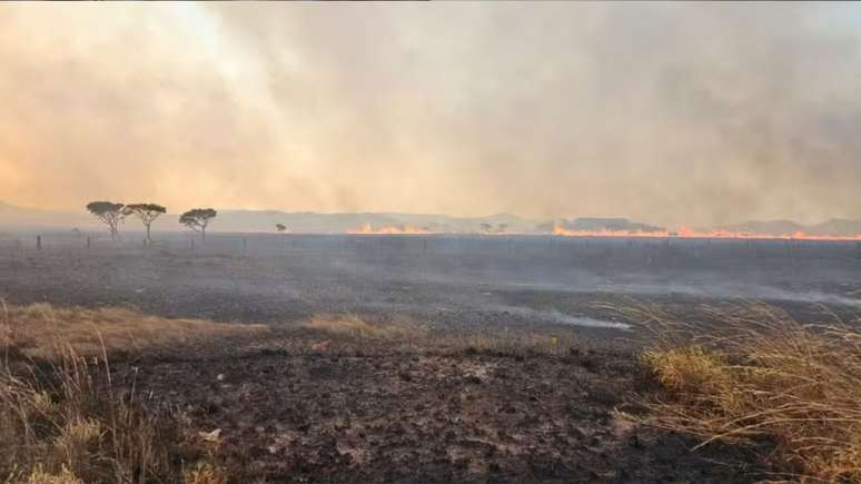 Incêndio castiga o Parque Nacional da Chapada dos Veadeiros, em Goiás