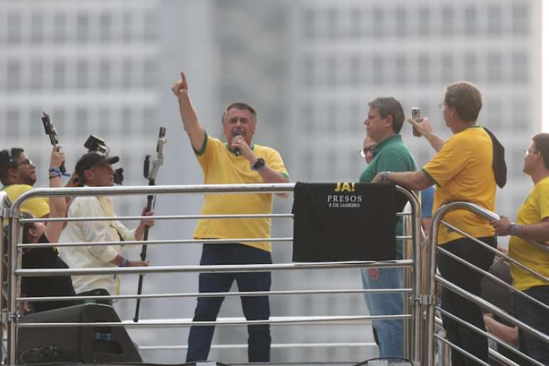 O ex-presidente Jair Bolsonaro (PL) durante a manifestação de 7 de Setembro na Avenida Paulista