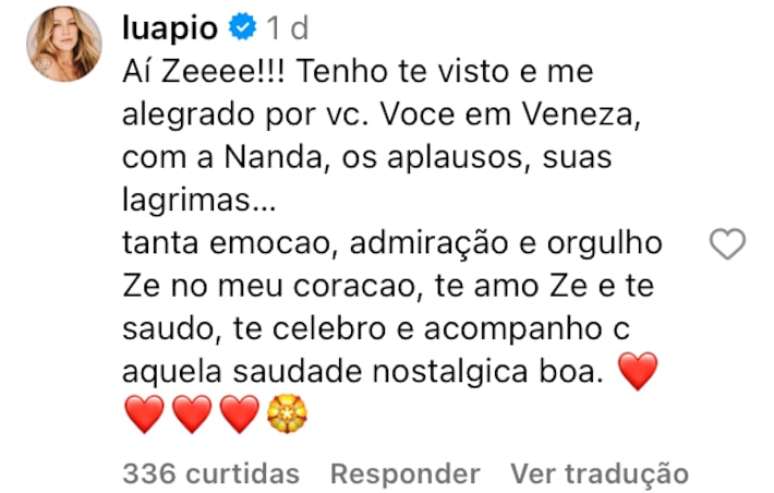Luana Piovani manda recado para Selton Mello com sucesso de 'Ainda Estou Aqui'.