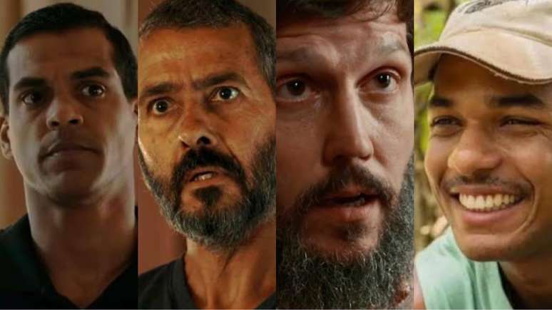 Marcello Melo Jr, Marcos Palmeira, Vladimir Brichta e Juan Paiva estiveram no elenco de Renascer (Imagens: Reprodução - Globo / Montagem - RD1)