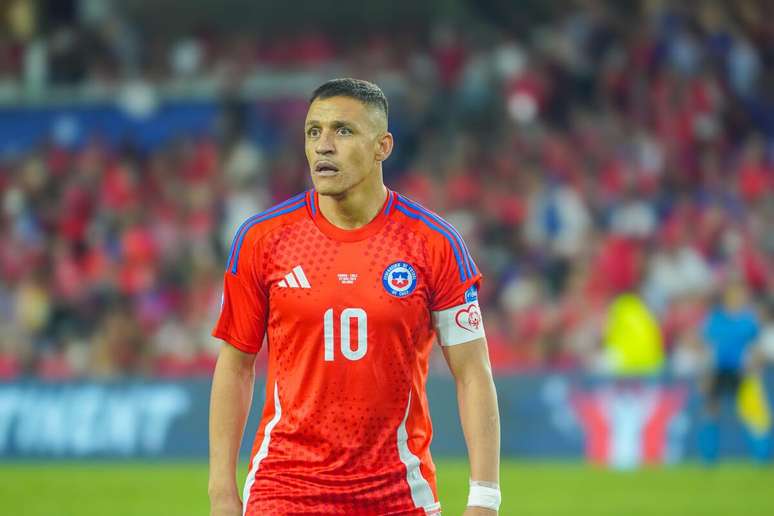Alexis Sánchez (Chile) durante jogo contra Argentina, no dia 20.06.2024