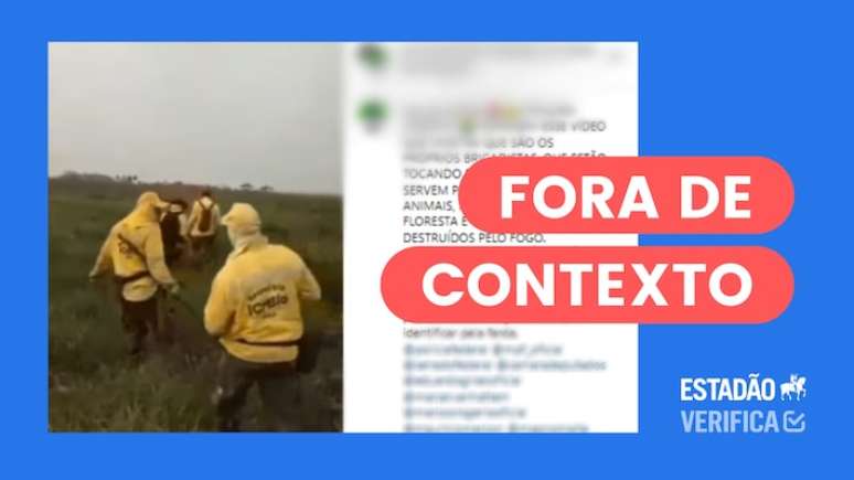 Cena mostra uma ação de prevenção de incêndios florestais realizada em 2020 por brigadistas do Instituto Chico Mendes de Biodiversidade (ICMBio).