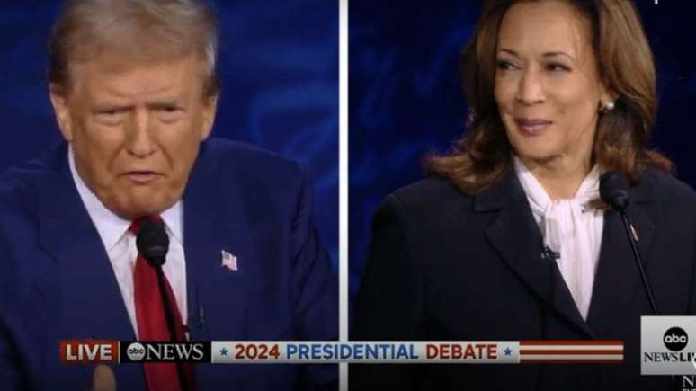 Kamala Harris e Donald Trump frente a frente