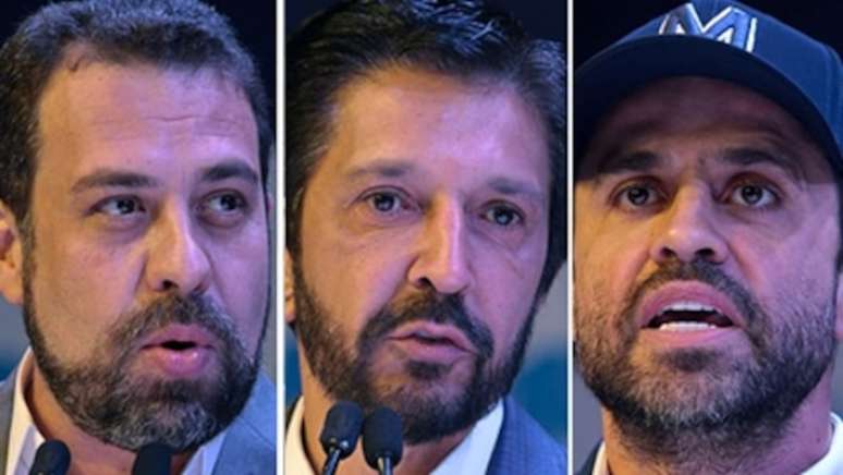 Guilherme Boulos, Ricardo Nunes e Pablo Marçal, candidatos à Prefeitura de SP