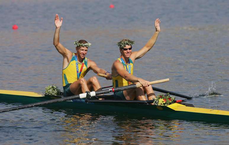 Drew Ginn e James Tomkins conquistaram o ouro em Atenas-2004