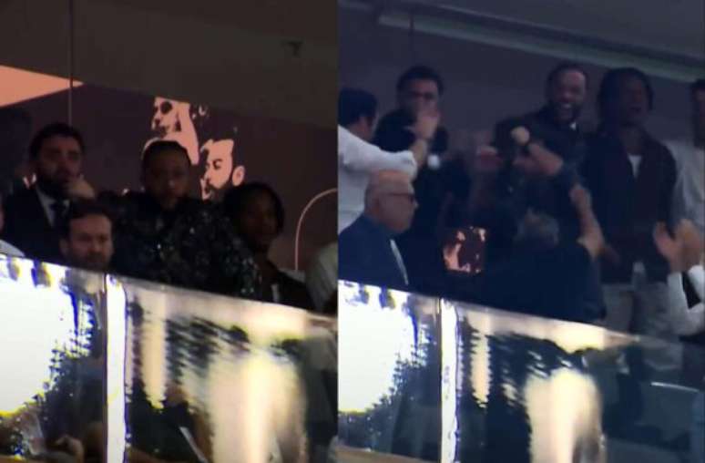 Reprodução de TV - Legenda: Depay vibra nas tribunas: já virou torcedor da Fiel