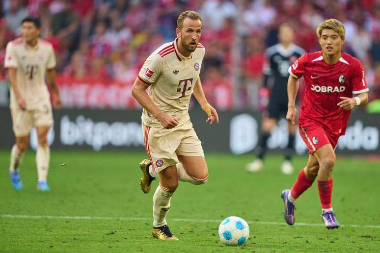 Harry Kane (Bayern de Munique) durante jogo contra o Freiburg, no dia 01.09.2024 