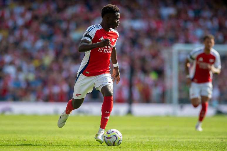 Bukayo Saka (Arsenal) durante jogo contra o Wolverhampton, no dia 17.08.2024 