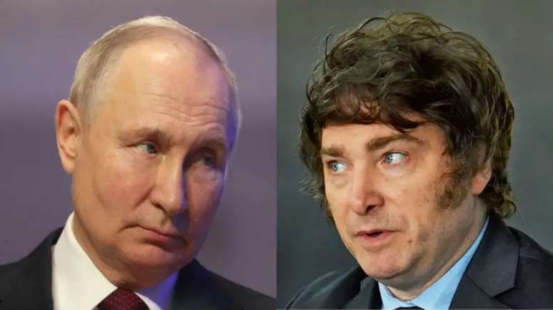 Vladimir Putin e Javier Milei |