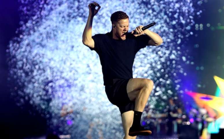 Imagine Dragons durante a apresentação no Rock in Rio em 2019. Banda volta ao festival neste sábado, 14.