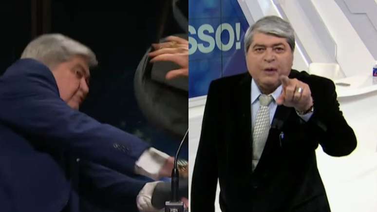 Datena deu cadeirada em rival durante debate 