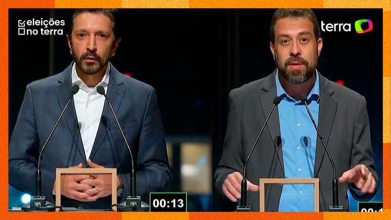 Nunes e Boulos em debate promovido pela TV Cultura em setembro de 2024