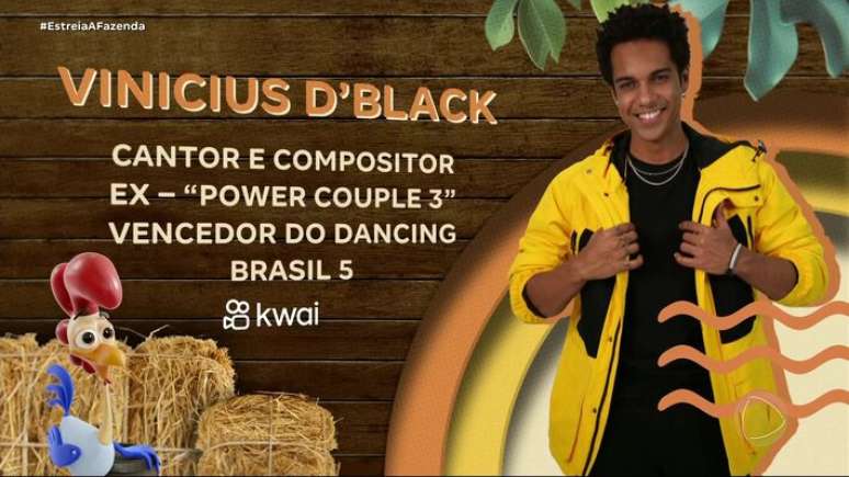 Vinicius D' Black é um dos participantes do paiol na 'Fazenda 16'