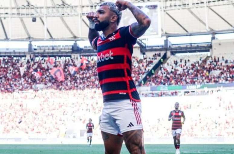 Marcelo Cortes/CRF - Legenda: Gabigol está próximo de nova marca pelo Flamengo