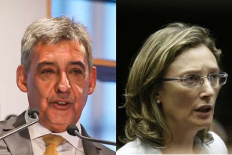 O prefeito de Porto Alegre, Sebastião Melo (MDB), e a deputada federal Maria do Rosário (PT)