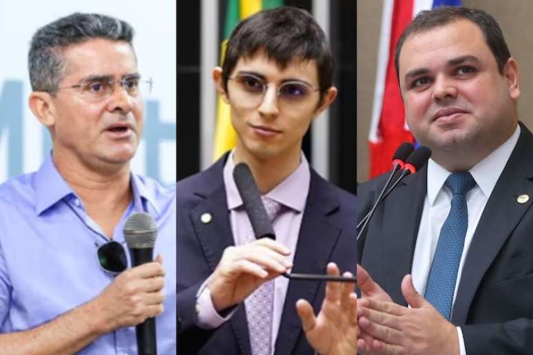 Da esquerda para a direita: o prefeito de Manaus, David Almeida (Avante), o deputado federal Amon Mandel (Cidadania) e o deputado estadual Roberto Cidade (União)