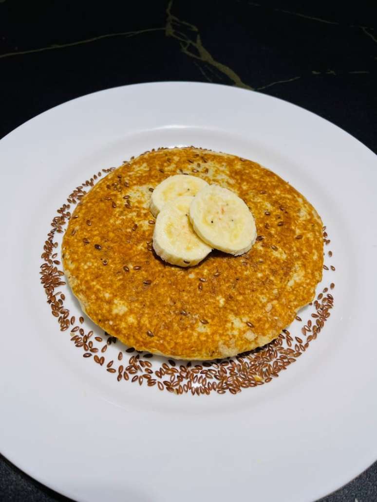 Panqueca de banana com linhaça